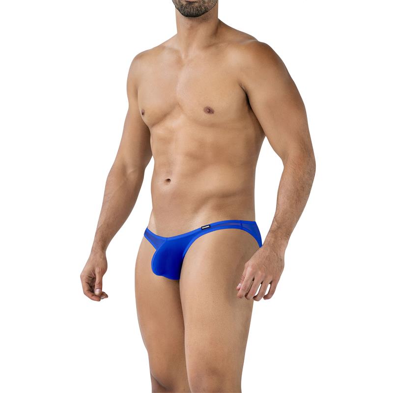 C4MSPXBUL01 Slip a vita bassa con inserti in rete, blu elettrico C4MSPXBUL01 Low Rise Bulge Brief Mesh Electric Blue