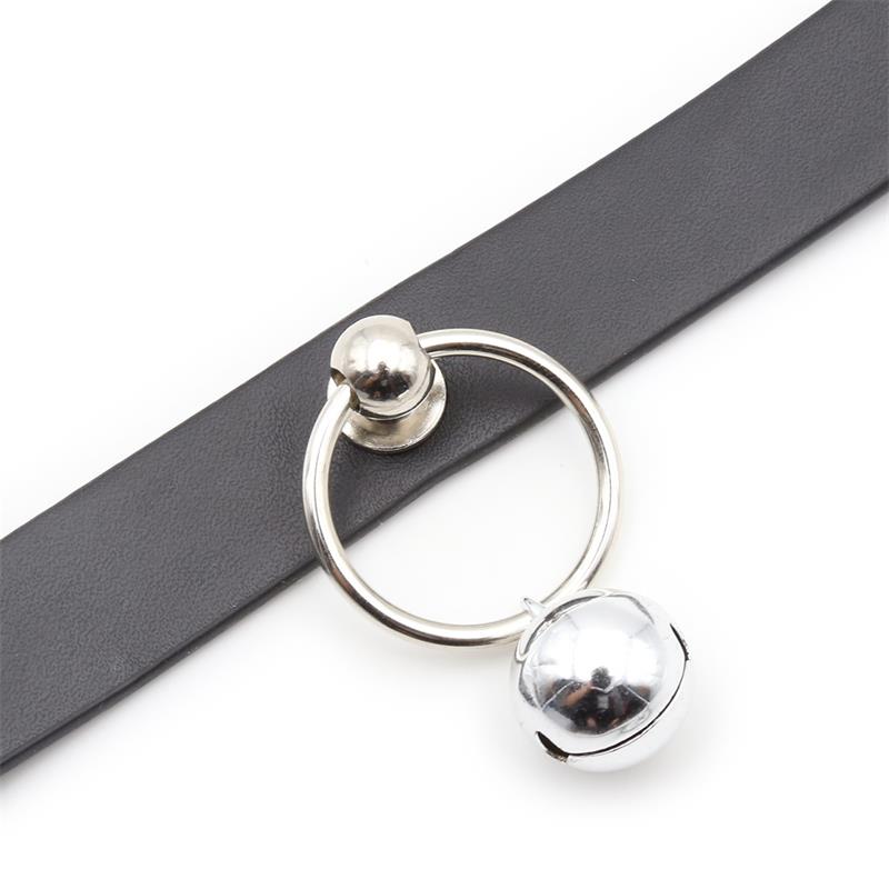 Collar with Hoop and Bell Black Collar with Hoop and Bell Black - immagine 3