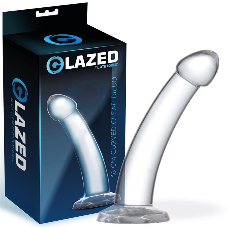 Dildo curvo in cristallo, 16 cm Curved Dildo Crystal Material 16 cm