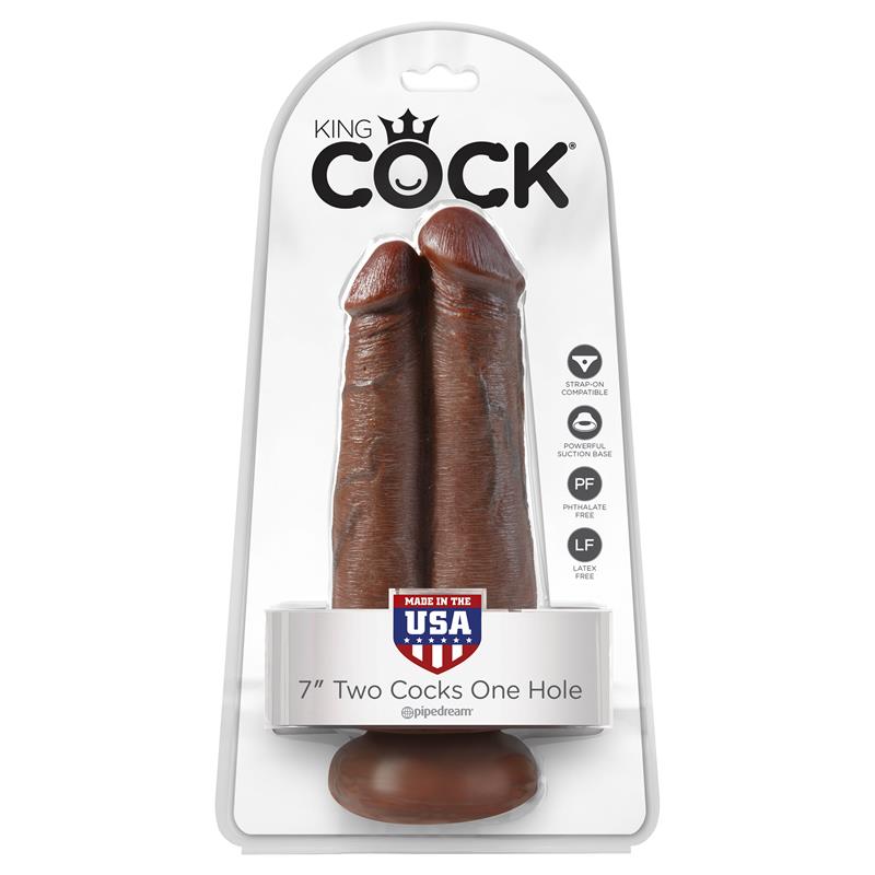 Double Dildo Two Cocks One Hole Brown 7 Double Dildo Two Cocks One Hole Brown 7 - Image 2