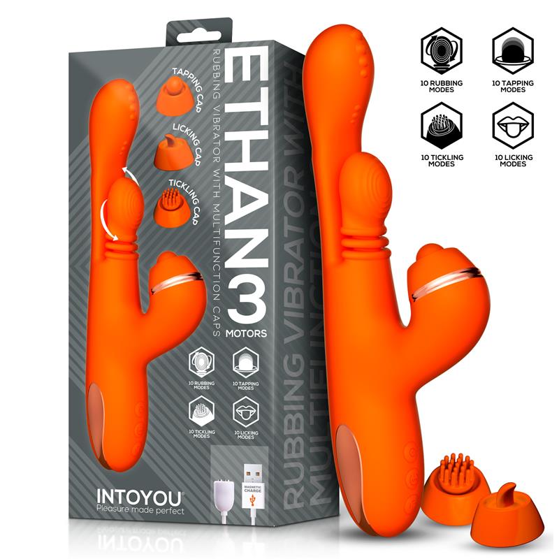 Ethan Vibrator 360º G-spot Massage with Multifunction Caps Ethan Vibrator 360º G-spot Massage with Multifunction Caps
