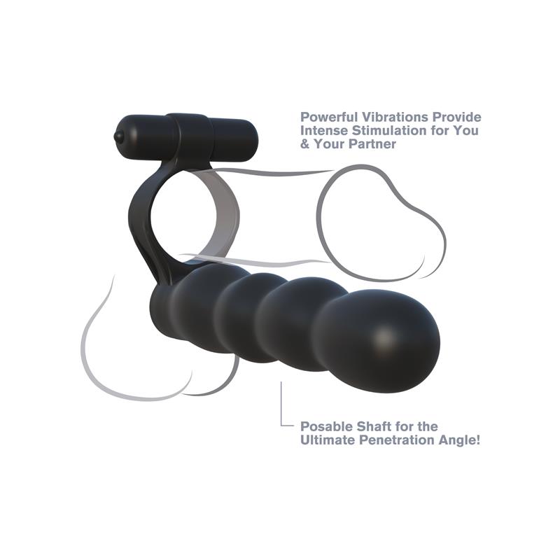 Fantasy C-Ringz Posable Partner Double Penetrator Black Fantasy C-Ringz Posable Partner Double Penetrator Black - Image 2