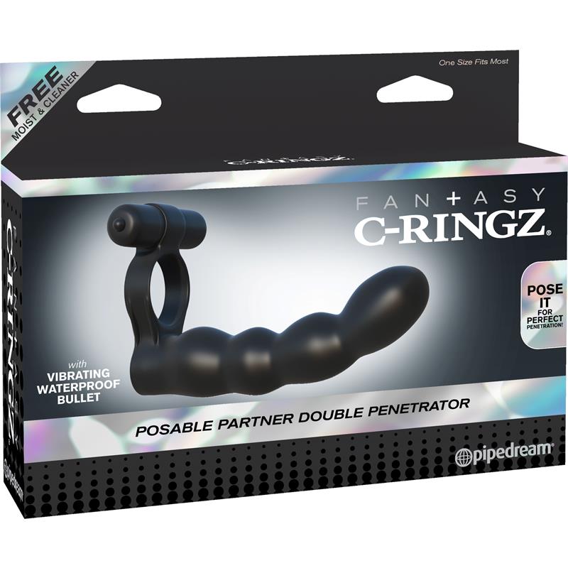 Fantasy C-Ringz Posable Partner Double Penetrator Black Fantasy C-Ringz Posable Partner Double Penetrator Black - Image 3