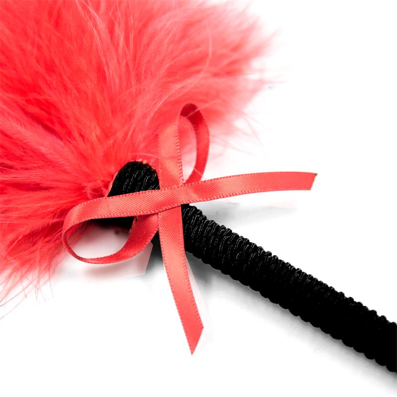 Feather Tickler with Bow 25 cm Red Feather Tickler with Bow 25 cm Red - immagine 3