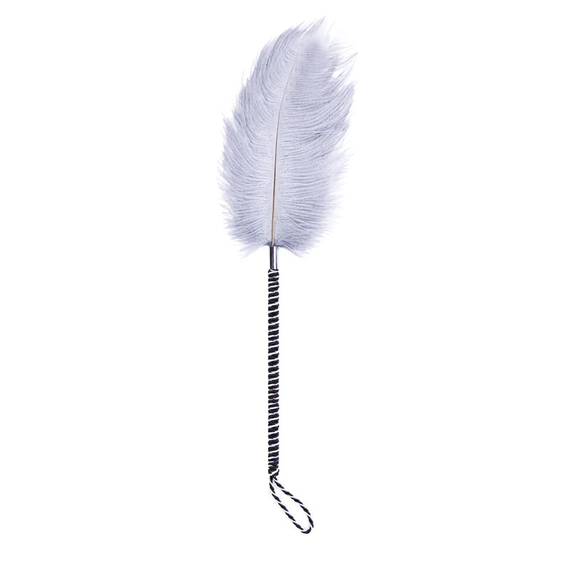 Piuma solleticante con involucro 46 cm Nero/Bianco Feather Tickler with Wrapped 46 cm Black/White