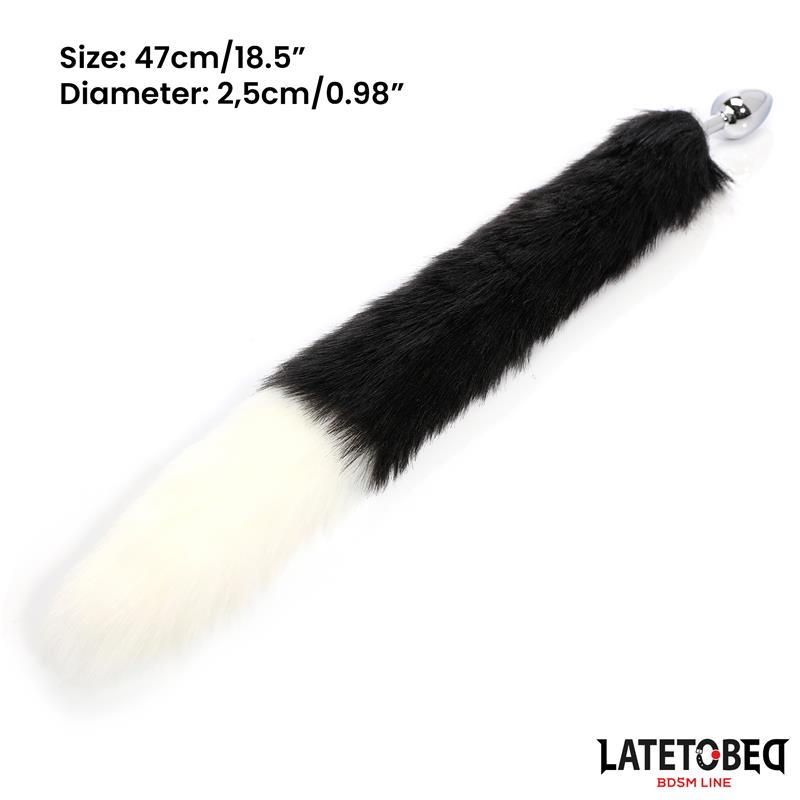 Fox Tail Anal Plug Black and White 40 cm Fox Tail Anal Plug Black and White 40 cm - immagine 10