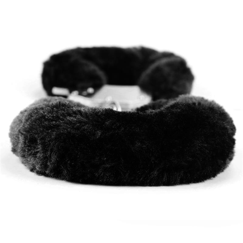 Furry Metal Handcuffs Black Furry Metal Handcuffs Black - immagine 5