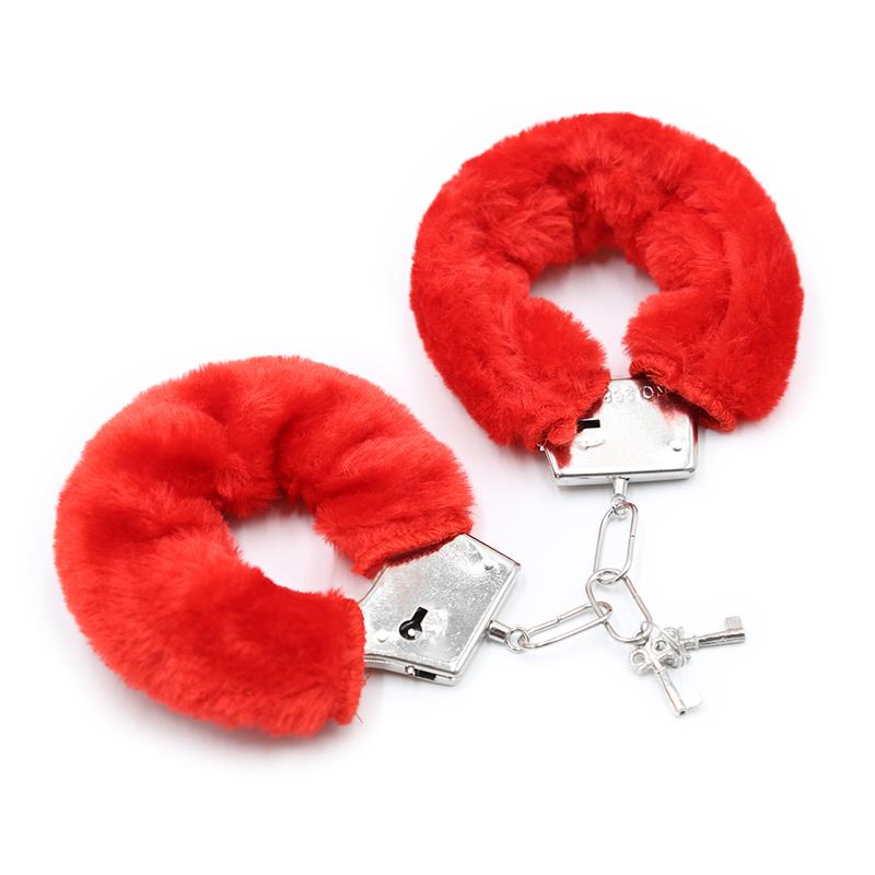 Manette in metallo con pelliccia rosse Manette in metallo con pelliccia rosse - immagine 4