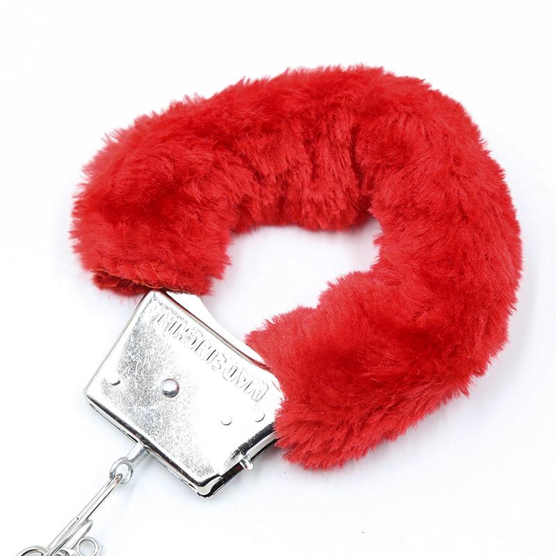 Manette in metallo con pelliccia rosse Manette in metallo con pelliccia rosse - immagine 5