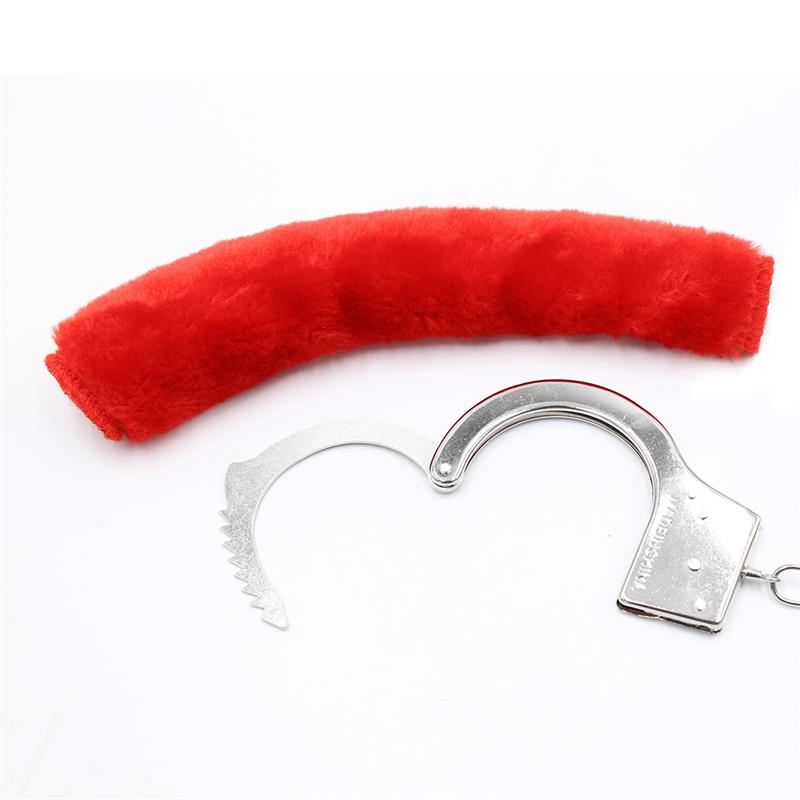 Manette in metallo con pelliccia rosse Manette in metallo con pelliccia rosse - immagine 7