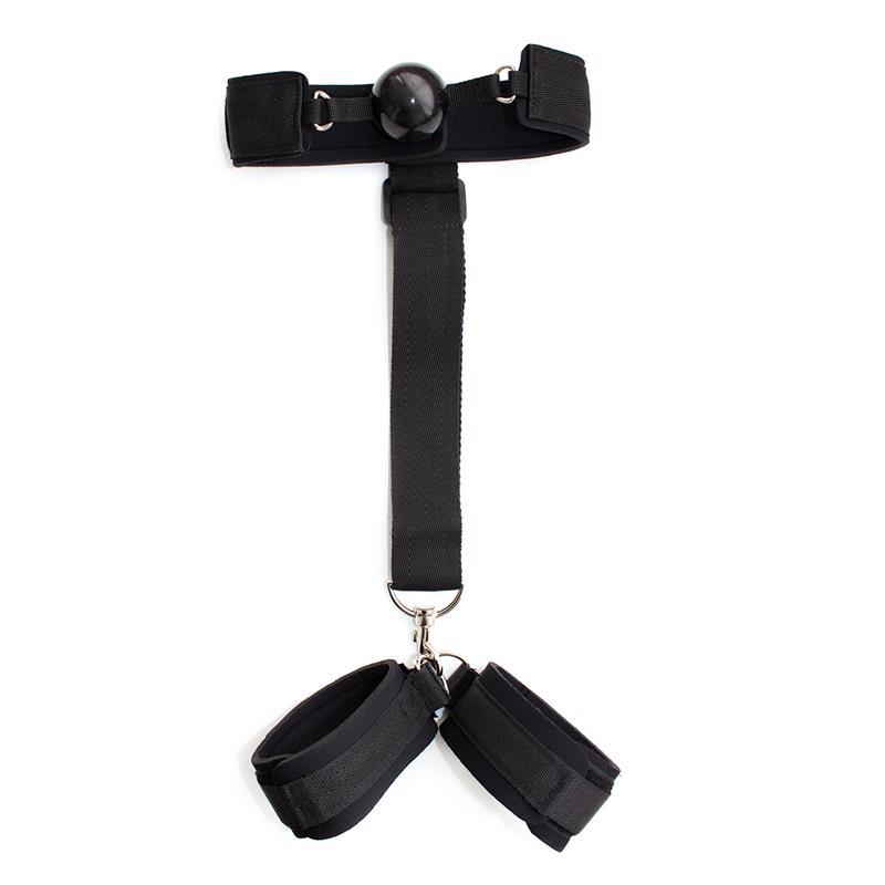Gag Ball with Hand Cuff Black Gag Ball with Hand Cuff Black - Image 3