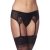 Garter Belt with Thong and Stockings Black