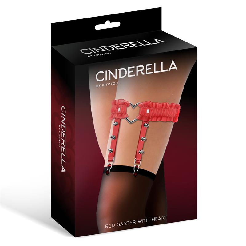 Garter with Heart and Ruffles Vegan Leather One Size Garter with Heart and Ruffles Vegan Leather One Size - immagine 2