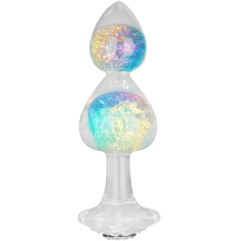 Gemoria Silicone Butt Plug with Crystal Sphere Multicolor