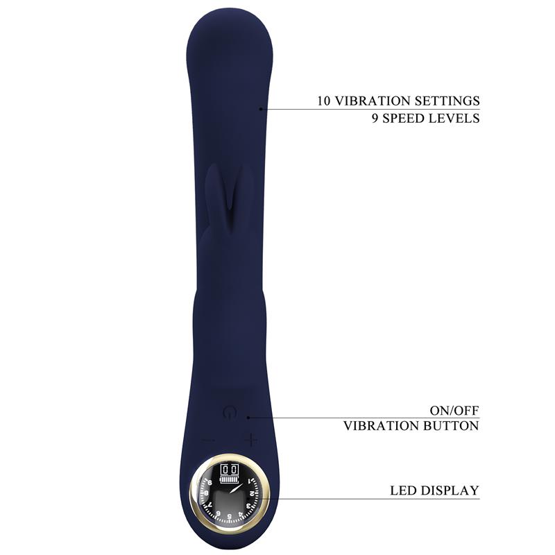 Vibratore rabbit per punto G Lamar Blu scuro Vibratore rabbit per punto G Lamar Blu scuro - immagine 9