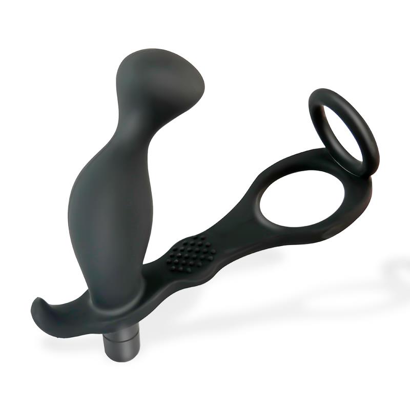 Larimar Vibrating Anal Plug with Penis and Testicles Ring Larimar Vibrating Anal Plug with Penis and Testicles Ring - Image 2