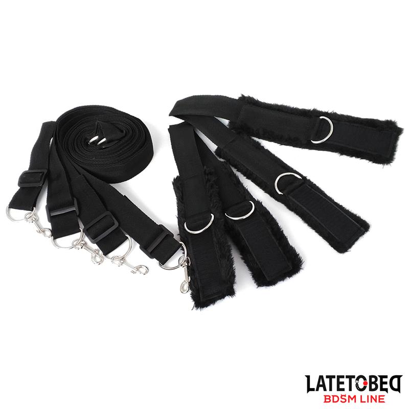 Cinghie di fissaggio regolabili per letto lungo in velluto per bondage Cinghie di fissaggio regolabili per letto lungo in velluto per bondage - immagine 2