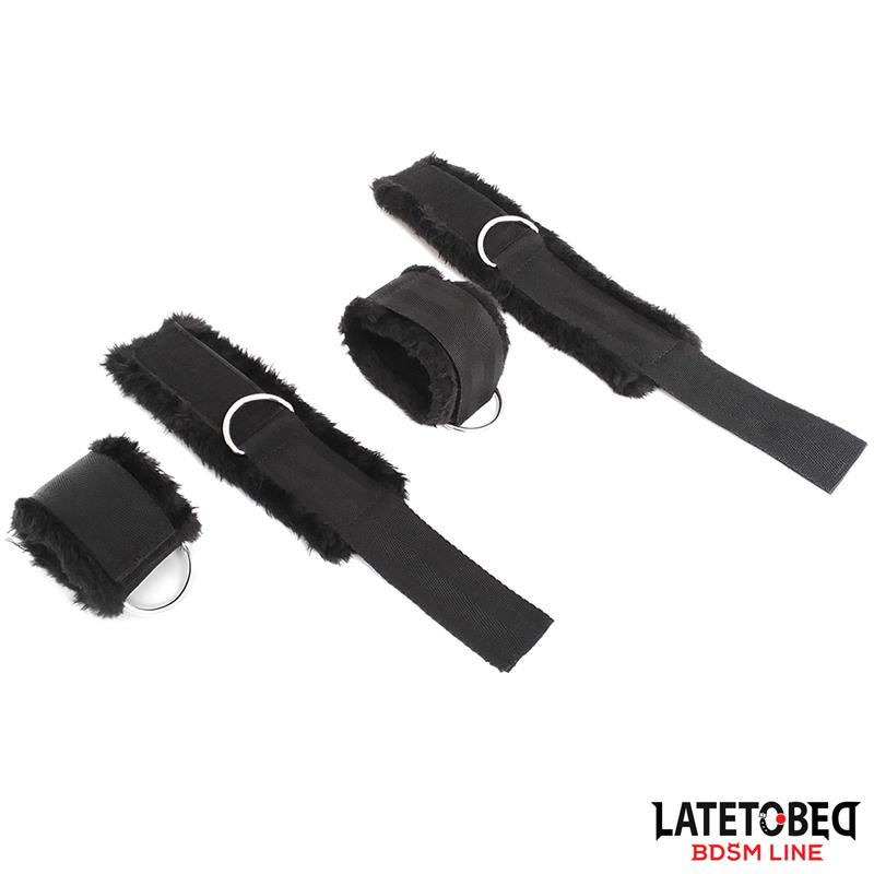 Cinghie di fissaggio regolabili per letto lungo in velluto per bondage Cinghie di fissaggio regolabili per letto lungo in velluto per bondage - immagine 4