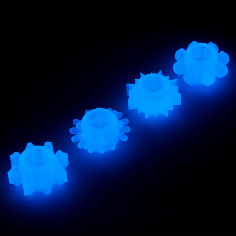 Lumino Play Set 4 Penis Ring Blue Light Lumino Play Set 4 Penis Ring Blue Light - immagine 3