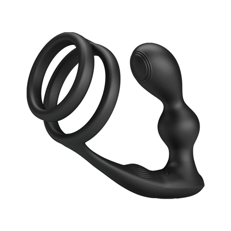 Marshall Anal Plug with Vibration and Cock and Ball Ring Marshall Anal Plug with Vibration and Cock and Ball Ring - Image 3