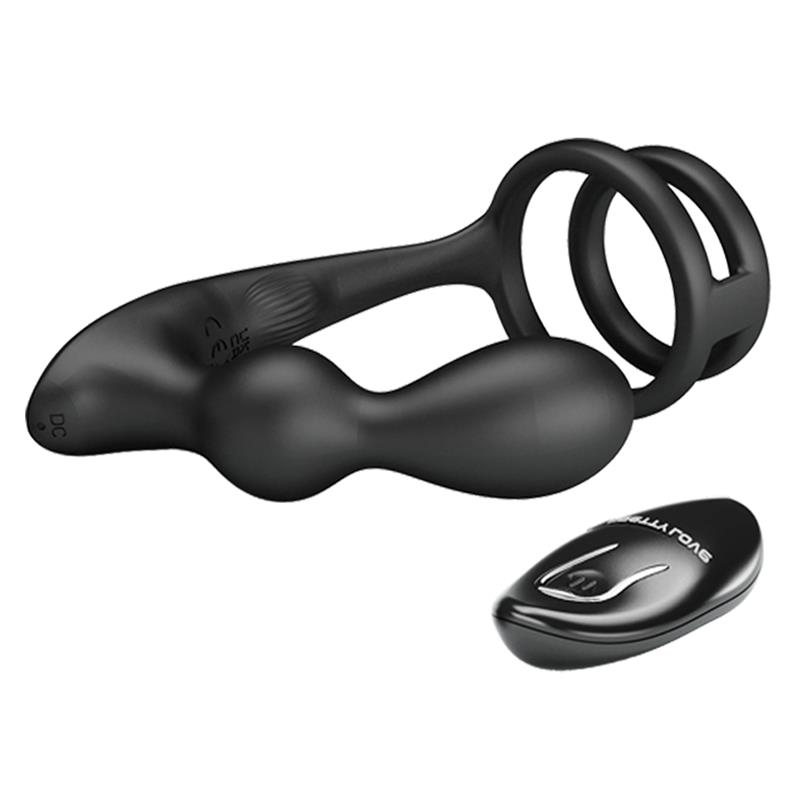 Marshall Anal Plug with Vibration and Cock and Ball Ring Marshall Anal Plug with Vibration and Cock and Ball Ring - Image 6