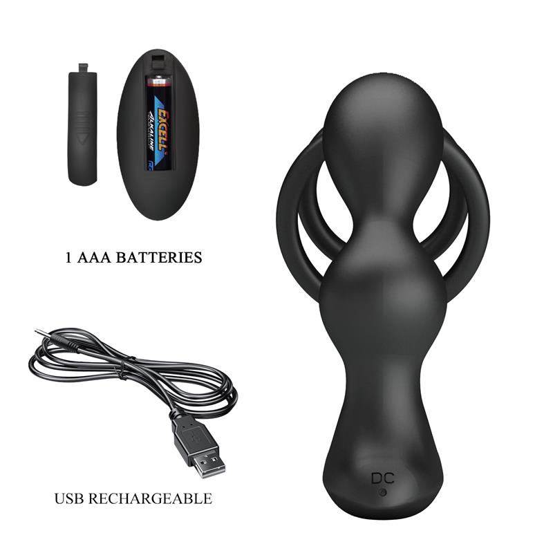 Marshall Anal Plug with Vibration and Cock and Ball Ring Marshall Anal Plug with Vibration and Cock and Ball Ring - Image 8