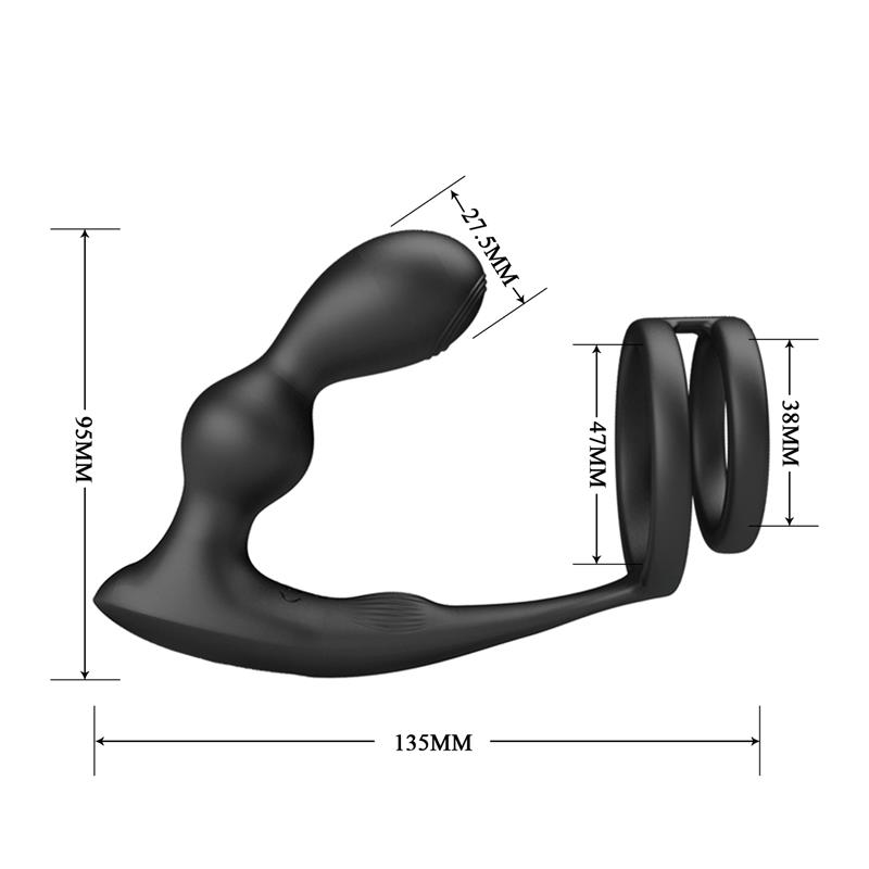 Marshall Anal Plug with Vibration and Cock and Ball Ring Marshall Anal Plug with Vibration and Cock and Ball Ring - Image 9