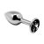 Plug anale in metallo con gioiello nero, taglia L Metal Anal Plug with Black Jewel Size L