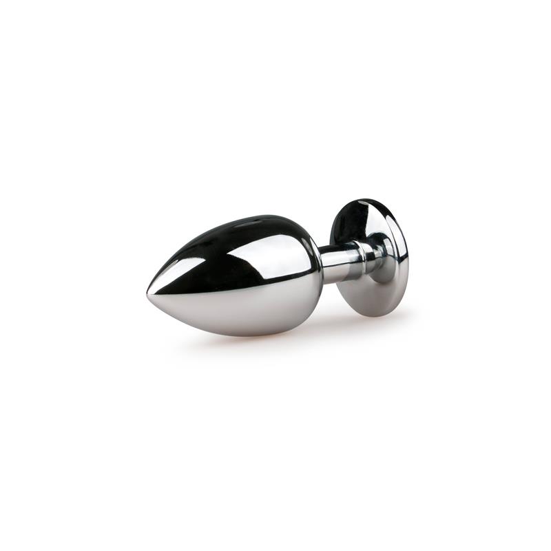 Metal Butt Plug No. 6 - Silver/Clear Metal Butt Plug No. 6 - Silver/Clear - Image 2