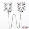 Morsetti per capezzoli in metallo a forma di fiore con catena Metal Flower Nipple Clamps with Chain