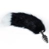Metal Spiral Butt Plug with Black and White Fox Tail Metal Spiral Butt Plug with Black and White Fox Tail