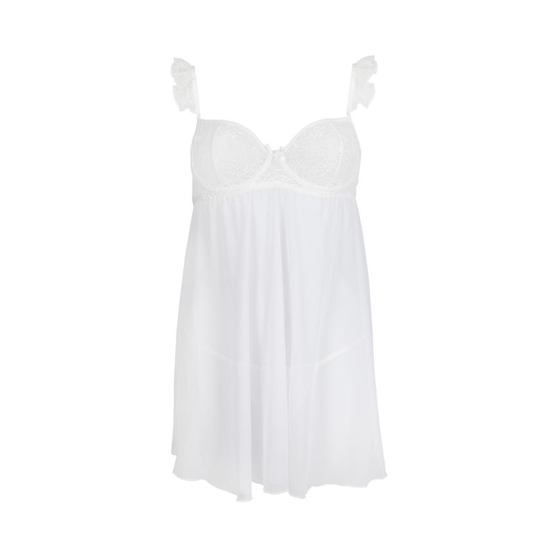 Camicia da notte e perizoma Milagros bianchi Camicia da notte e perizoma Milagros bianchi - immagine 3
