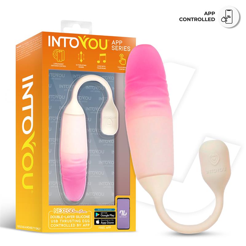 NexEgg Motion Vibrating Egg with Thrusting App Beige/Pink NexEgg Motion Vibrating Egg with Thrusting App Beige/Pink - immagine 5