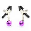 Morsetti per capezzoli con campanellino viola Nipple Clamps with Purple Bell