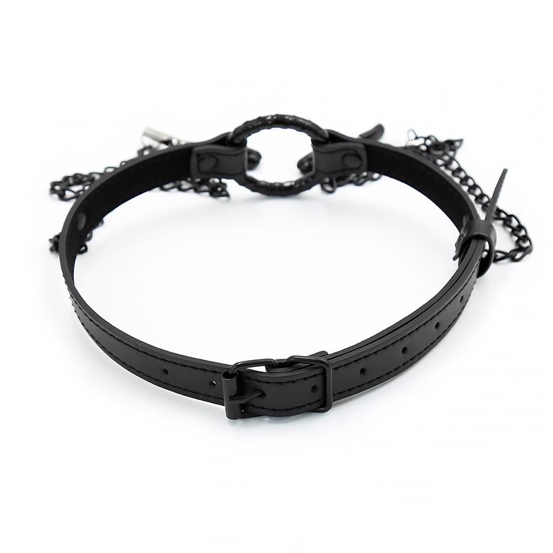 O Ring Gag and Nipple Clamps Vegan Leather O Ring Gag and Nipple Clamps Vegan Leather - Image 3