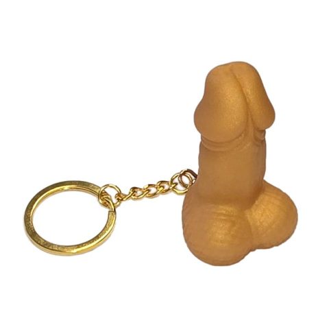Penis-Shaped Whistle Keychain Gold