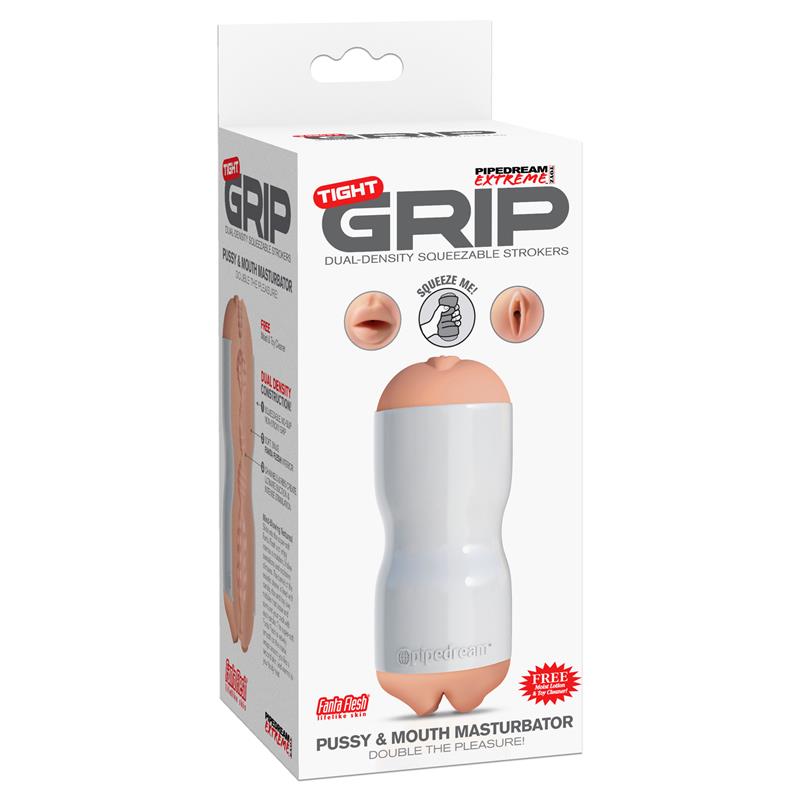 Pipedream Extreme Toyz Tight Grip Pussy & Mouth Masturbator White Pipedream Extreme Toyz Tight Grip Pussy & Mouth Masturbator White - immagine 2