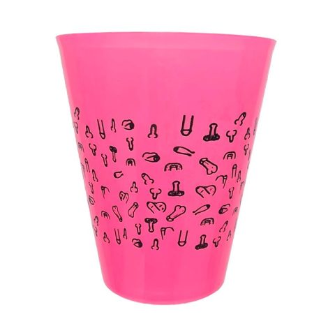 Plastic Cup with Penis Fuscia 500ml