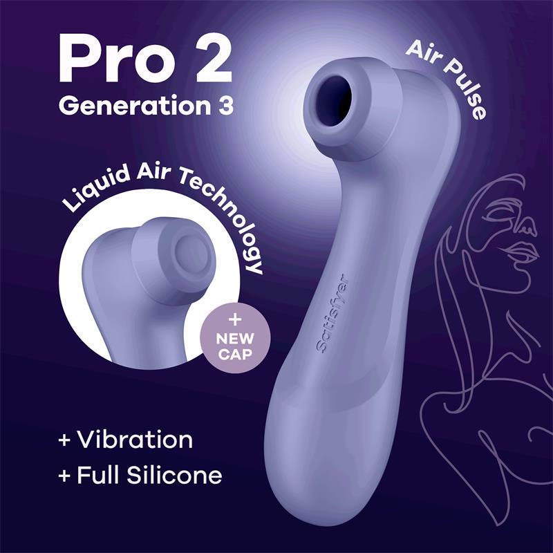 Pro 2 Gen 3 Liquid Air Technology Suction and Vibration Lilac Pro 2 Gen 3 Liquid Air Technology Suction and Vibration Lilac