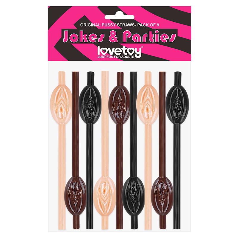 Cannucce a forma di vagina, confezione da 9 Pussy Straws Pack of 9