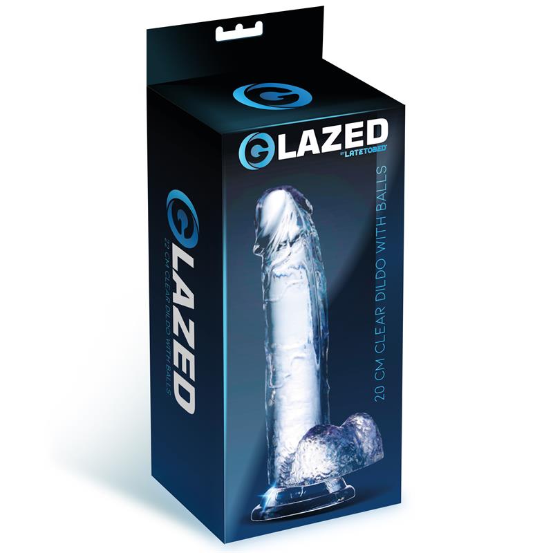 Dildo realistico con testicoli in cristallo, 20 cm Dildo realistico con testicoli in cristallo, 20 cm - immagine 2
