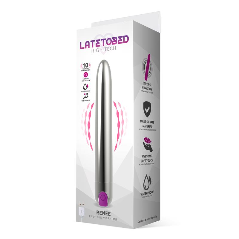 Renee Vibe 10 Vibrating Functions 18,5 cm USB Silver 5 cm USB Silver