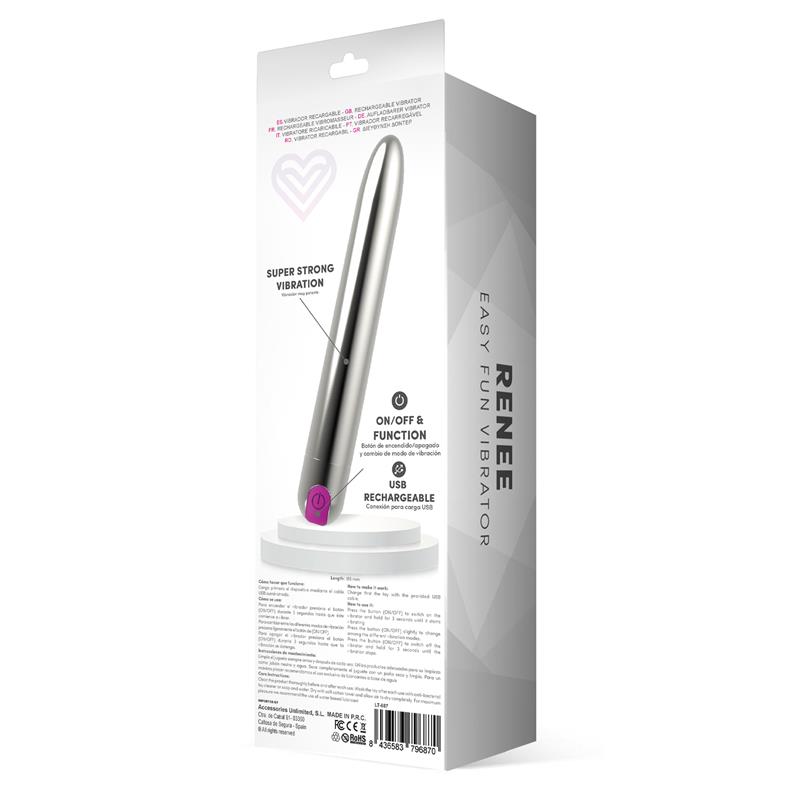 Renee Vibe 10 Vibrating Functions 18,5 cm USB Silver Renee Vibe 10 Vibrating Functions 18,5 cm USB Silver - Image 3