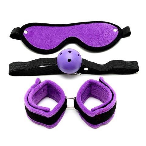 3 Pieces Bondage Set Purple