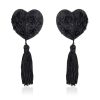 Rose Heart Nipple Covers Black