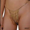 Samira Sparkly Thong Gold One Size
