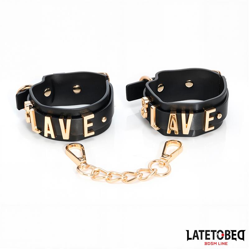 SLAVE Ankle cuff with Golden Chain SLAVE Ankle cuff with Golden Chain - immagine 2