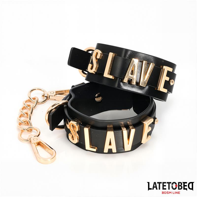 SLAVE Ankle cuff with Golden Chain SLAVE Ankle cuff with Golden Chain - immagine 7