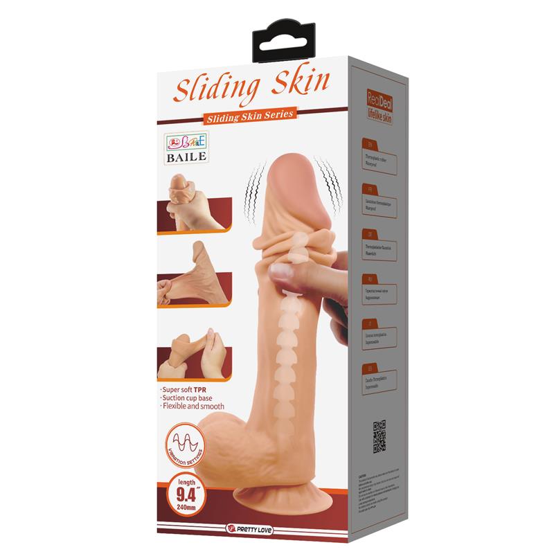 Sliding Skin Vibrating Dildo with Remote Control 24 cm Sliding Skin Vibrating Dildo with Remote Control 24 cm - Image 10