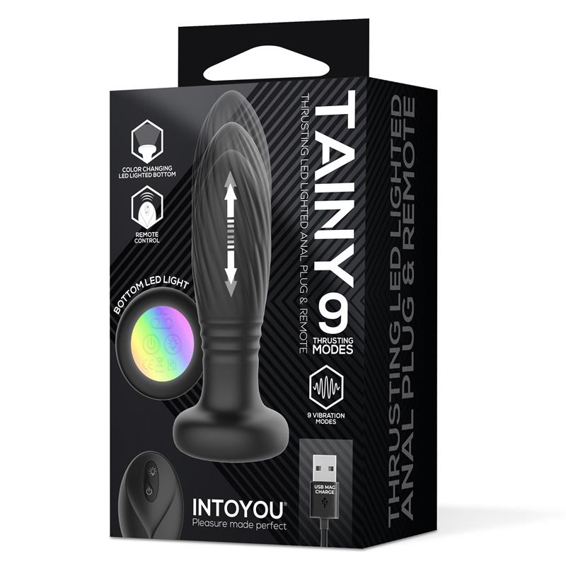 Tainy Thrusting Led Lighted Anal Plug with Remote Control Tainy Thrusting Led Lighted Anal Plug with Remote Control - immagine 9